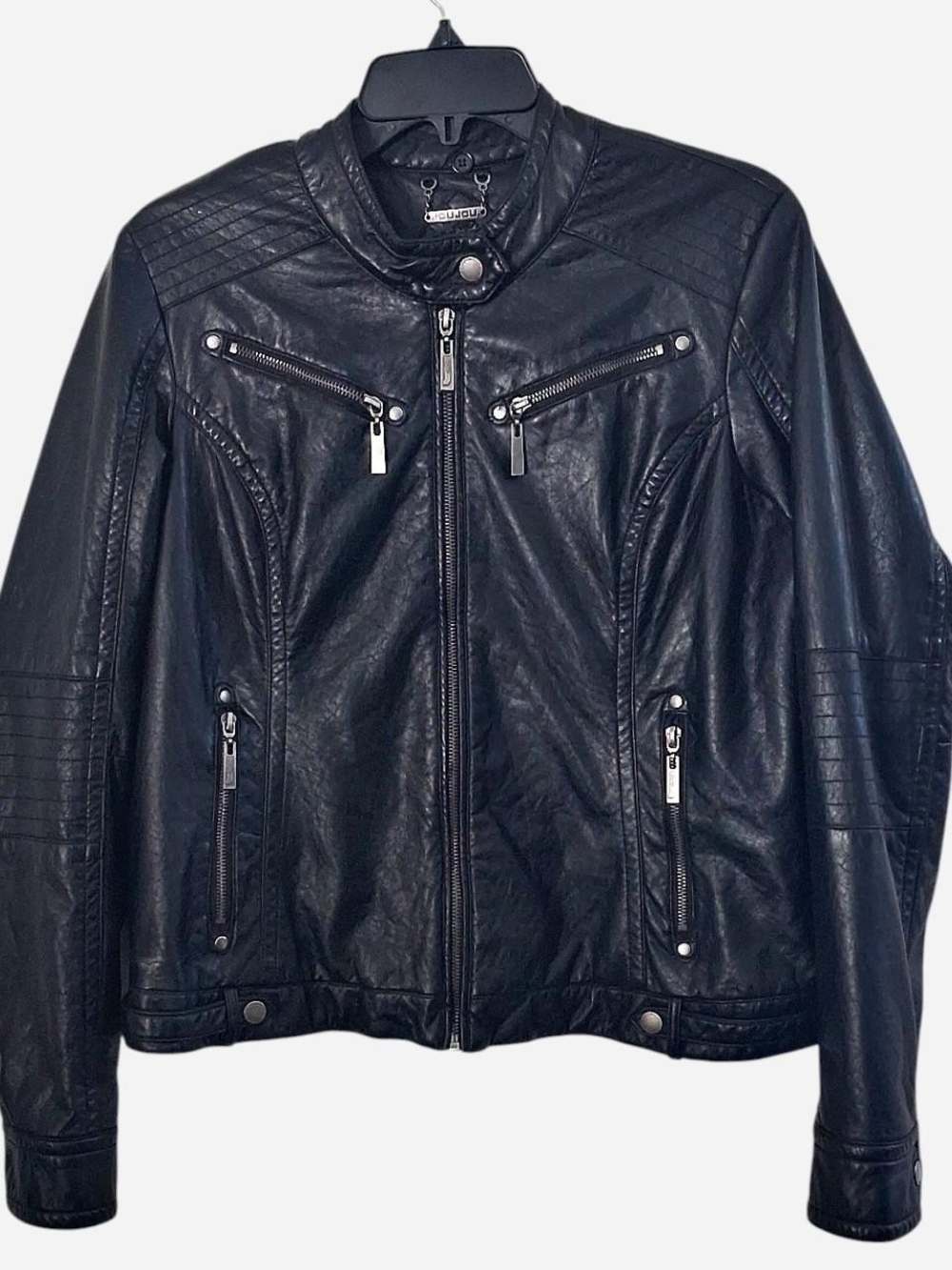 Jou Jou Black Faux Leather Moto Jacket